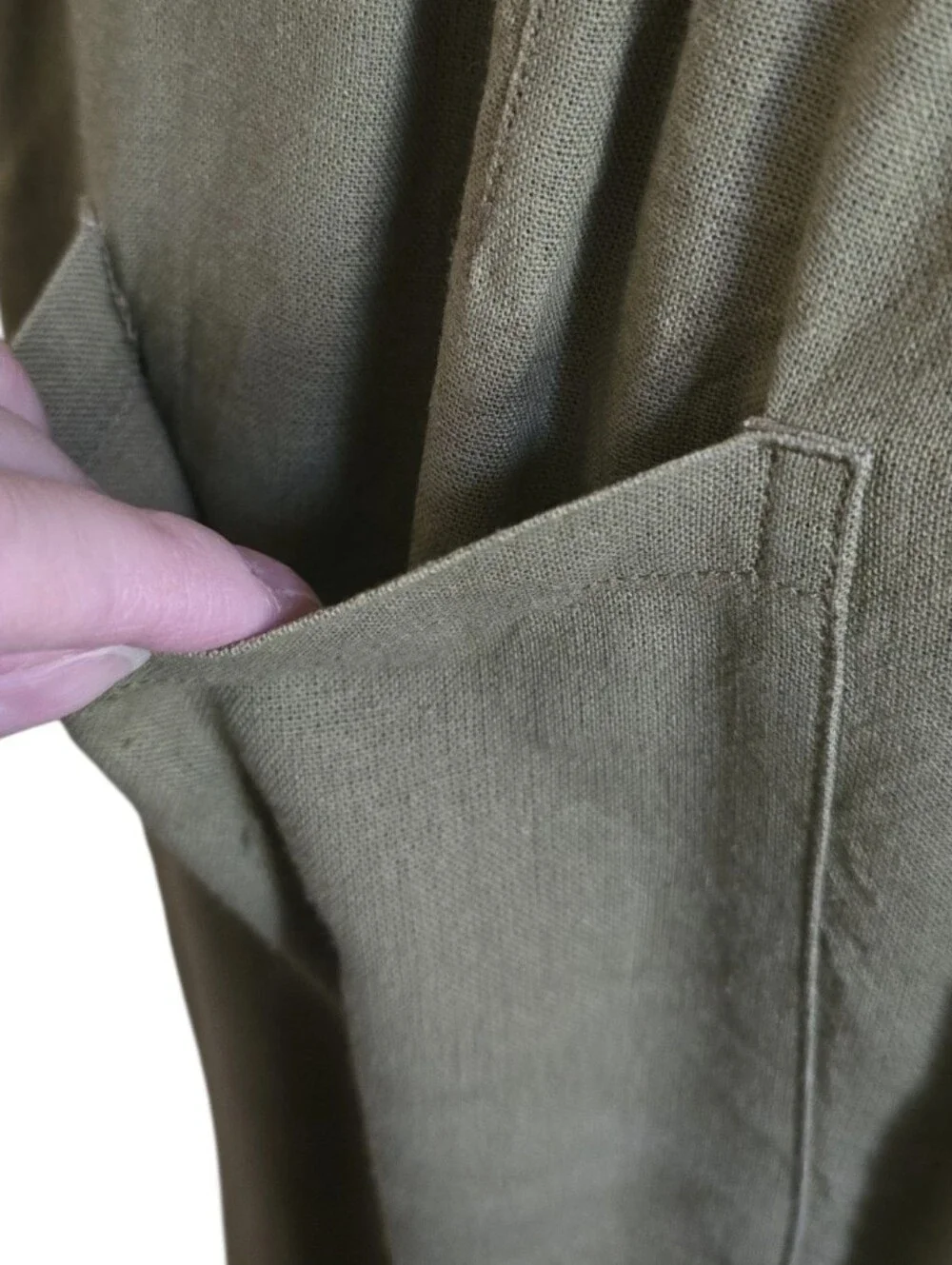 Zara Women's Sage Green Linen Blend Wide Leg High Rise Stretch Pants. Size XL